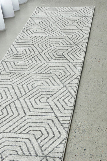 Esther Paradise Cream Grey Hallway Runner Rug